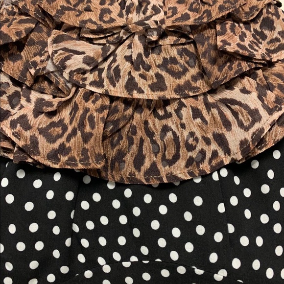 Rixo Sage Leopard & Dot Sleeveless Halter Midi Dress With Ruffles Size XL - Picture 4 of 6